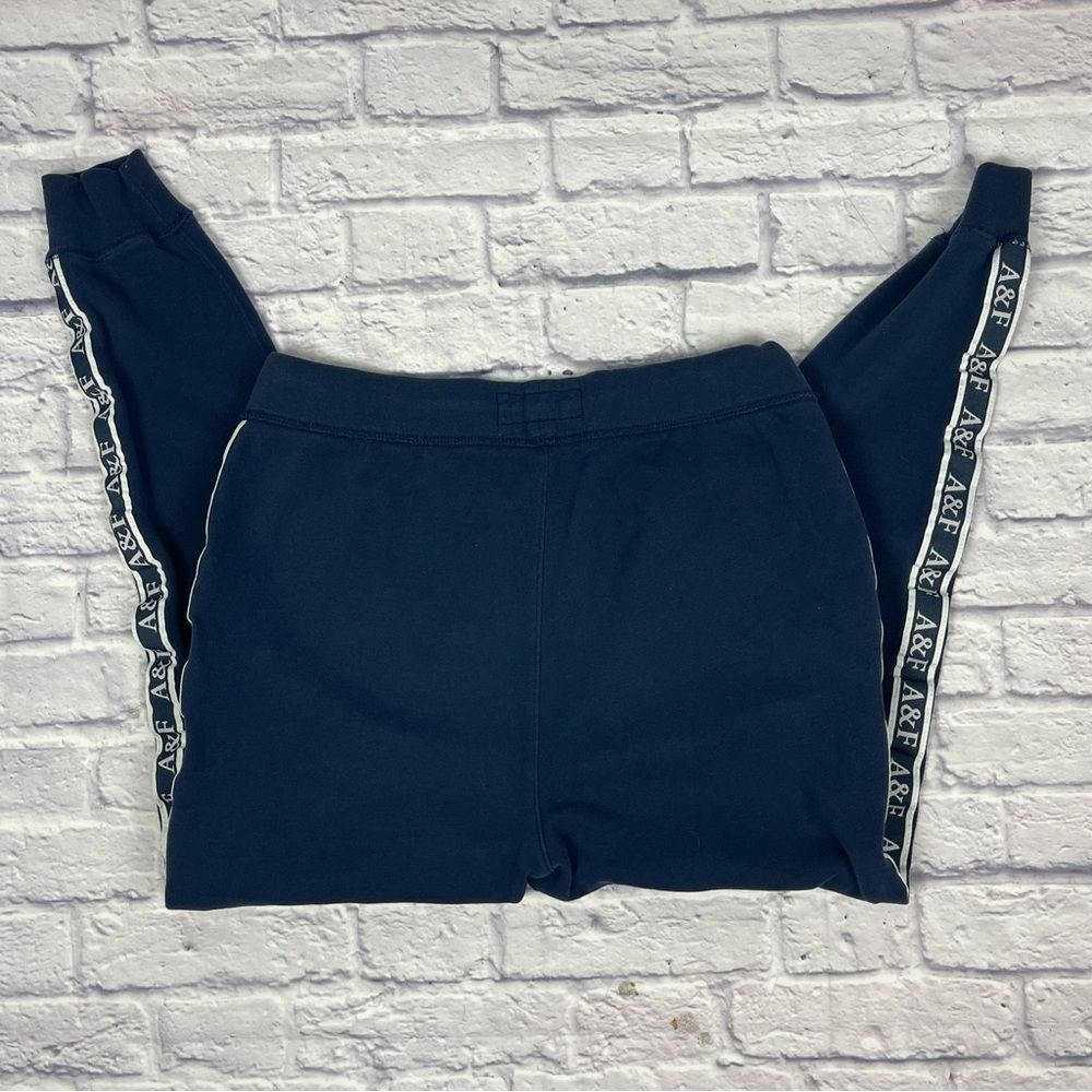 Abercrombie & Fitch Navy Blue Logo Tape Joggers - Picture 4 of 6